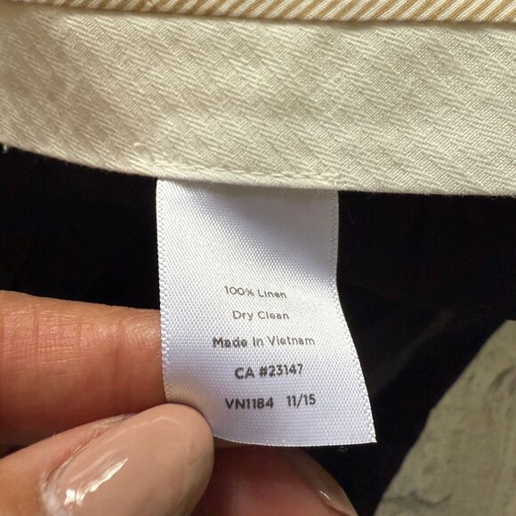 Talbots Windsor Curvy Black Linen Pants Wide Leg Breezy Polished Essential 12P - Picture 5 of 9